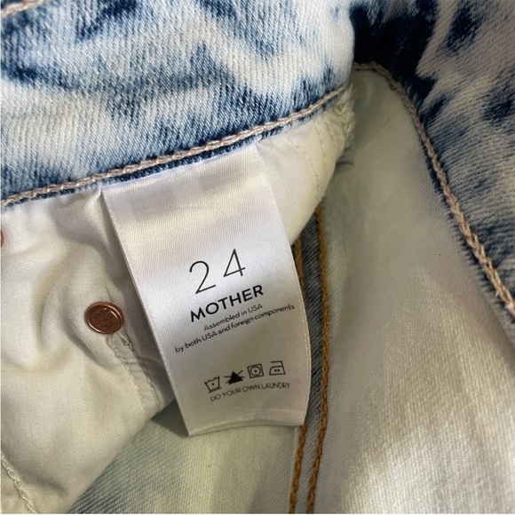 MOTHER- The Tripper Straight Leg White Acid Wash Marshmallow For Breakfast 24 - Picture 9 of 11
